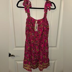 Bebop pink/gold floral sundress Sz L
